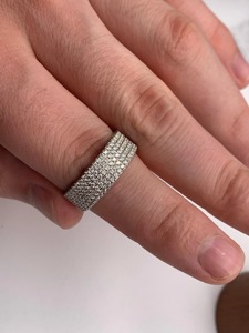 925เพชรโมอิสสีเงิน7มม. สำหรับผู้ชายขายส่ง - Product Image 3