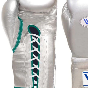 Winning <b>Lace</b> Up Boxing Gloves Silver Green Premium Genuine Leather Professional Fight Training Sparring Gloves 8oz 10oz 12oz 14o - Product Image 3