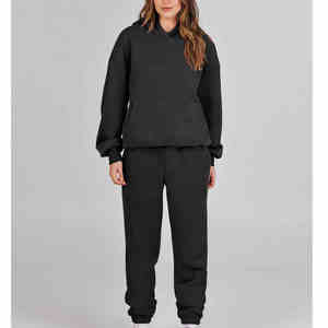 Chándal desgastado con cremallera de gran tamaño de Terry francés Fabricante de parches de lavado ácido Apliques bordados con capucha recortada Chándal - Product Image 1