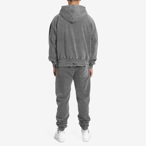 Conjunto de Chándal de Algodón 100% de Alta Calidad al por Mayor con Cordón, Lavado Ácido, Estilo Urbano, Transpirable, de Peso Pesado, para Invierno, Personalizado, Ecológico - Product Image 2