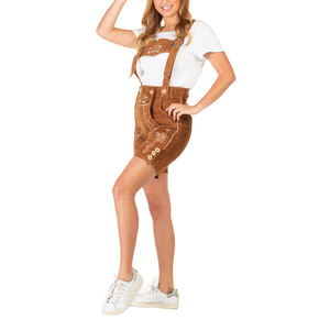 Low MOQ Custom Design <b>Women</b> Bavarian <b>Lederhosen</b> Wholesale Best Supplier Solid Color <b>Women</b> Bavarian <b>Lederhosen</b> Cow Split - Product Image 1