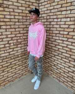 เสื้อมีฮู้ดผ้าฝ้าย100% วินเทจซักได้เสื้อแนวสตรีทเสื้อมีฮู้ดทรงหลวมพิมพ์ลายพัฟออกแบบได้ตามต้องการสำหรับฤดูหนาว - Product Image 4