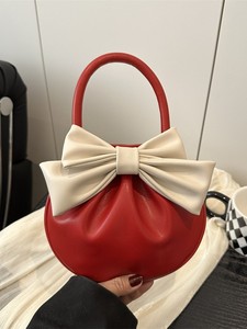 Borsa rotonda alla <span class=keywords><strong>moda</strong></span> per giovani donne nuova borsa a tracolla con fiocco alla <span class=keywords><strong>moda</strong></span> e dolce borsa da <span class=keywords><strong>donna</strong></span> a pieghe alla <span class=keywords><strong>moda</strong></span> - Product Image 3