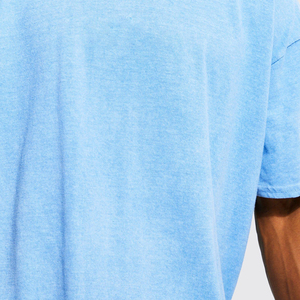 180GSM camiseta hombres personalizado Casual logotipo personalizado Impresión de punto camisetas hombres de gran tamaño de algodón pesado lavado ácido - Product Image 5