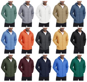 Veste matelassée légère en polyester et nylon pour homme Séchage rapide imperméable à l'eau Coupe-vent à capuche isolé Porte-manteau en toile - Product Image 3