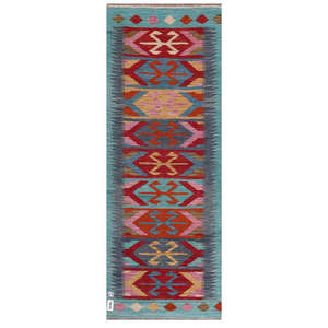 Alfombra Kilim de Maimana, Afganistán, 198 x 74 cm, Alfombras y Juegos de Alfombras - Product Image 1