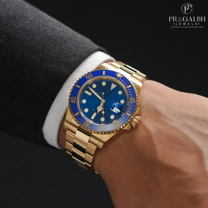 Xu Hướng Mens Tùy Chỉnh Thép Không Gỉ Vàng Vàng 41Mm Tự Động Sáng 3Bar Chống Nước Sapphire Pha Lê Con Trỏ - Product Image 4