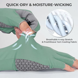 Gants de pêche respirants antibactériens 50 avec sangle de poignet réglable, rembourrage protecteur, grande taille, haute qualité, en promotion à prix abordable - Product Image 3