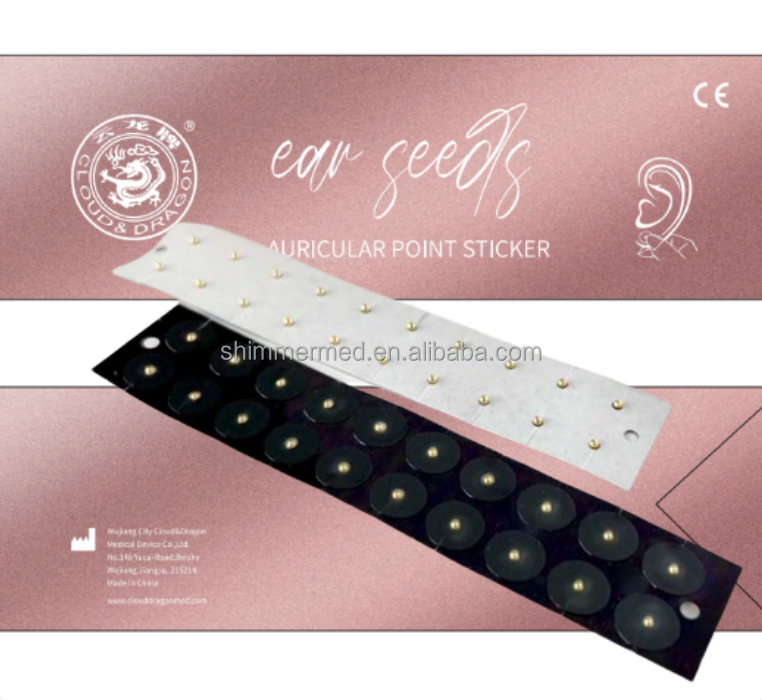 Therapy Point Sticker 24K Gold Ear Seeds for Ear Acupuncture With Clear ...