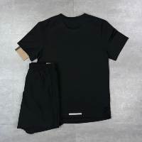 Conjunto Deportivo Denish de Verano de 2 Piezas, Camiseta y Pantalones Cortos para Hombre, para Correr, Fitness y Entrenamiento, Ligero, Transpirable, Color Sólido