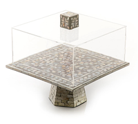 Plateau de service écologique en acrylique avec incrustation de résine, plateau de service élégant et moderne pour les fêtes, les dîners et les gâteaux.