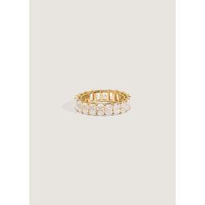 Anillo de eternidad con diamantes de corte radiante en oro amarillo Audrey - Product Image 1