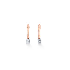 ต่างหูคริสตัลทรงกลมสีโรสโกลด์ Gleam Point สำหรับผู้หญิง - Product Image 3