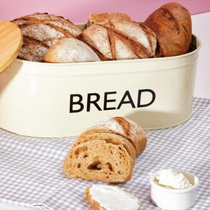 High Quality Premium Metal Bread <b>Box</b> with Wooden Lid for Kitchen Storage and <b>Present</b> Usage - Product Image 5