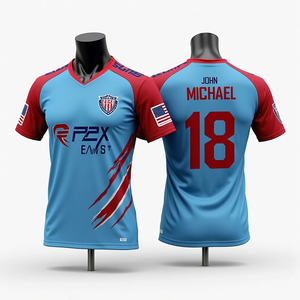 Maillots de sport à col rond et à sublimation personnalisés pour hommes Maillots de softball, de football et de rugby respirants Maillots de pêche imprimés sur mesure - Product Image 5