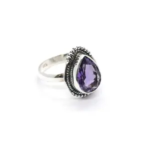 Tribal collection sterling silver purple amethyst ring wanderlust bohemian traveler dreamer explorer wholesale jaipur jewelry