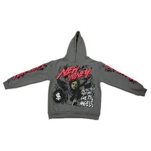 Sudadera con capucha de algodón 100% de 500 g/m² de alta calidad, con logotipo personalizado, resistente al viento, efecto desgastado por el sol, lavado ácido, cremallera y remaches, ideal para otoño. - Product Image 3