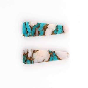 Haute qualité 8x16mm plat trapèze rose opale cuivre Turquoise calibré pierres précieuses en vrac pour la fabrication de bijoux boucles d'oreilles pendantes - Product Image 3