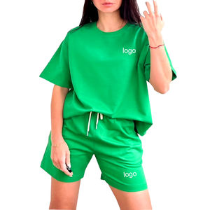 Conjuntos de pantalones cortos informales de alta calidad al por mayor para mujer conjunto de pantalones cortos cómodos con estampado de logotipo personalizado para mujer - Product Image 6