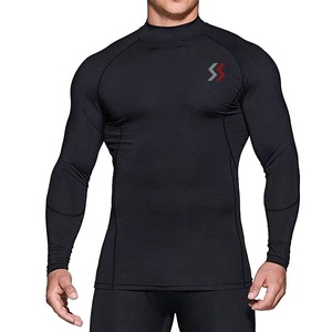Vente en gros de chemises de compression personnalisées pour hommes, hauts de sport à manches longues et à séchage rapide, vêtements de jogging anti-UV pour la course à pied - Product Image 6