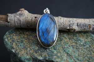 Blue Flash Labradorite 925 Pendentif En Argent Designer Boho Bijoux Indiens pour Enfants Flash Charm Pendentifs - Product Image 2