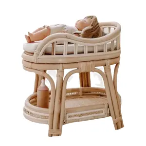 Rattan-gewebte Babykissen Babybett Bettkrippe Neugeborenes Bett Säugling Schlafkrippe Babybetter & Krippen