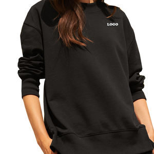 Sweat-shirt surdimensionné Logo personnalisé Sweat-shirt blanc à col ras du cou/Sweat-shirt unisexe épais et uni respirant 2025 - Product Image 1