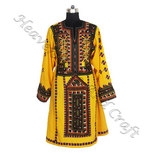 2025 Banjara Collection de robes Balochi brodées à la main vintage vestes en coton/soie véritable à manches longues - Product Image 5