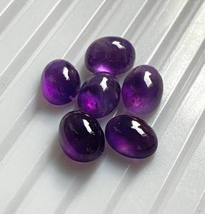 พลอยอะเมทิสต์ธรรมชาติ10X14mm อัญมณีทรงรีขัดเงาสูงแบบหลวมด้านหลังแบนสำหรับทำขายส่ง - Product Image 1