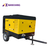 Compresor de Aire de Tornillo Diésel Nanxiang, Portátil, de Servicio Pesado, Remolcable, 370CFM, 17 bar, 239kw, para Uso en Minería