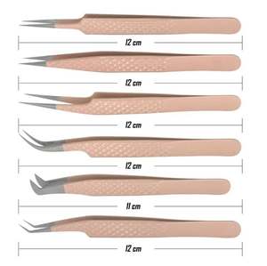 ชุดแหนบต่อขนตาปลายไฟเบอร์ 6 ชิ้น 90 °   อุปกรณ์ต่อขนตาแบบวอลุ่ม ฟรีโลโก้สั่งทำ แบรนด์ส่วนตัว สำหรับมืออาชีพ - Product Image 2