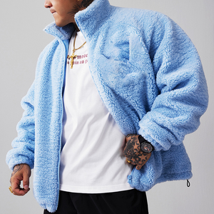 Chaqueta de Forro Polar Sherpa para Hombre, de Invierno, Holgada, con Cuello Alto y Cierre de Cremallera, Ecológica, Resistente al Viento, Transpirable, Talla Grande, para Actividades al Aire Libre - Product Image 5