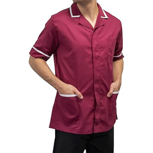 Uniformes de Hospital con Cuello en V Personalizados al por Mayor, Blusas de Enfermería con Cuello Camisero, Ribete Blanco, Túnica de Enfermera para el Cuidado de la Salud, Poliéster - Product Image 2