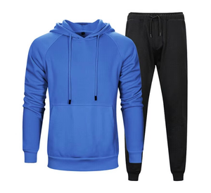 Conjunto Deportivo de Dos Piezas para Hombre, Sudadera con Capucha y Cremallera, Color Sólido, Chándal Informal para Otoño e Invierno - Product Image 5