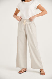 Pantalon de printemps unisexe en coton, lin, élastique, mi-plat, respirant, couleur unie, confortable, nouveau - Product Image 2