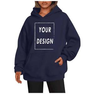 Sudaderas con capucha desgastadas lavadas con ácido de gran tamaño personalizadas Sudaderas con capucha vintage de gran tamaño rasgadas para mujer - Product Image 2
