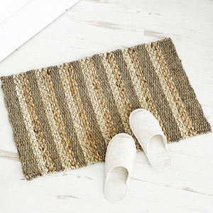 Vietnam Handicraft Reversible <b>Seagrass</b> <b>Rug</b> Water Hyacinth Carpet Handmade by Factory in Vietnam-HC10018 - Product Image 1