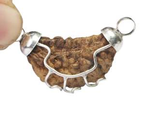 Pendentif Rudraksha à deux faces certifié original, plaqué argent, avantages astrologiques et énergie positive, design unisexe - Product Image 4