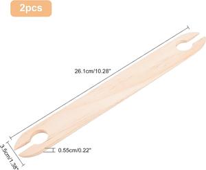 Gỗ đan khung dệt con thoi Dệt công cụ bằng gỗ dệt đưa đón máy dệt Phụ kiện cho DIY áo len và khăn 2 pcs - Product Image 2