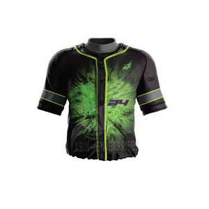 Conjunto de Uniforme de Béisbol Sublimado Personalizado para Hombre, Manga Corta, Poliéster que Absorbe la Humedad, Estampado Negro y Verde, para Todas las Temporadas, 220 g - Product Image 2