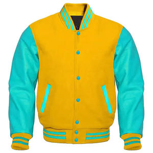 Venta al por mayor personalizada Stand Collar Streetwear College Varsity chaqueta para hombres mujeres invierno béisbol bombardero Letterman Varsity chaqueta - Product Image 2