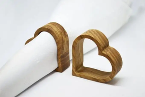 Đánh bóng xoài gỗ và nhựa Khăn ăn nhẫn với hoa thiết kế cho Bảng trang trí trong nhà khách sạn hoặc nhà hàng - Product Image 4