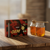 Packs de miel rouge dur de qualité supérieure des États-Unis, Packs de miel Choco VIP gaufrés, Boîte de présentation pour emballage de miel naturel VIP rouge