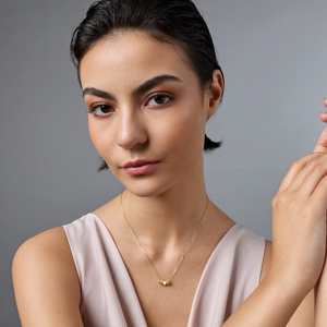 92.5 <b>Silver</b> Necklace 188242 Geometric-shaped <b>Box</b> <b>Chain</b> 18K Gold & Rhodium Plated Trendy Religious Style for Weddings - Product Image 3