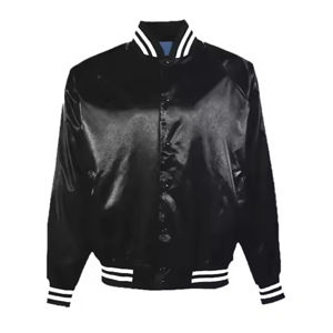 OEM venta al por mayor de alta calidad de los hombres de satén liso Varsity béisbol bombardero sólido frontal chaqueta del equipo deportivo chaqueta para el invierno - Product Image 4