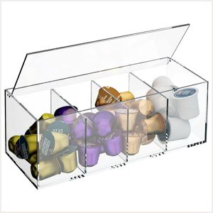 Elegante y Moderna Caja de Almacenamiento de Acrílico Transparente para Cápsulas de Café y Bolsitas de Té, Organizador Ecológico - Product Image 3