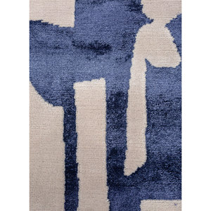 White Noise Ivory Wool & Bamboo Silk Hand Knotted Rugs AIWB-7047 for Home with Abstract Pattern - Product Image 3
