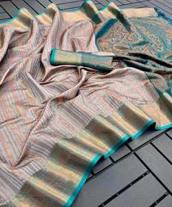 Saree en filet élégant pour filles avec broderie fantaisie en organza et belle tenue de fête de mariage - Product Image 3