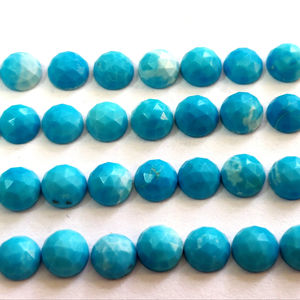 Naturel Arizona Turquoise Rond Rose Cut 5mm - Loose Turquoise Rose Cut Top Quality Loose Gemstone - Product Image 1