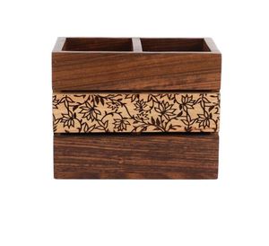 Porte-cuillère en bois moderne porte-couverts pour organisateur de table à manger cuisine restaurant à bas prix d'Inde - Product Image 2